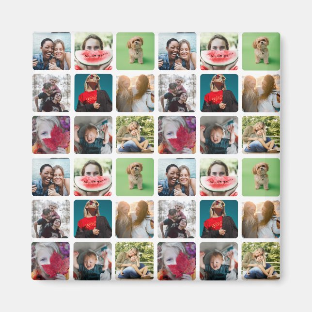 Modern Keepsake Photo Collage Pattern  Magnet (Front)