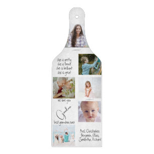 Modern Keepsake Photo Collage We Love You Grandma Cutting Board