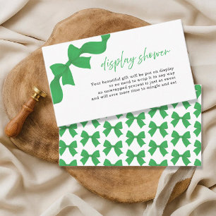 Modern Kelly Green Coquette Bow Display Shower Enclosure Card
