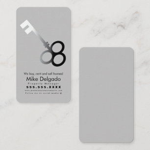Modern Key Home Vente Broker Carte de visite beige