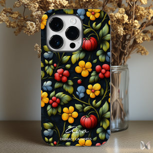 Modern Khokhloma Floral Pattern in Bold Colours Case-Mate iPhone 14 Pro Case