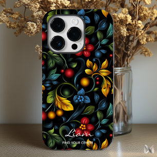 Modern Khokhloma Floral Twist in Bold Colours Case-Mate iPhone 14 Pro Case