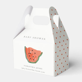 Modern Kid Hand Drawn Watermelon Fruit Baby Shower Favor Box