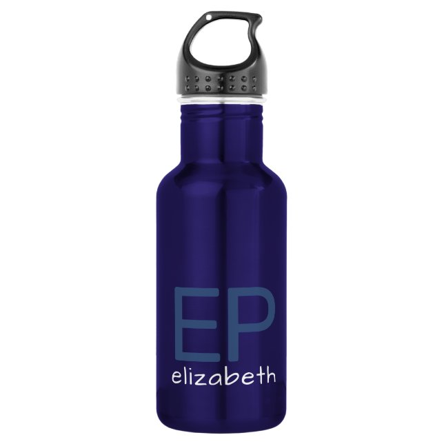 Modern Kids Blue Personalized Small 532 Ml Water Bottle (Front)