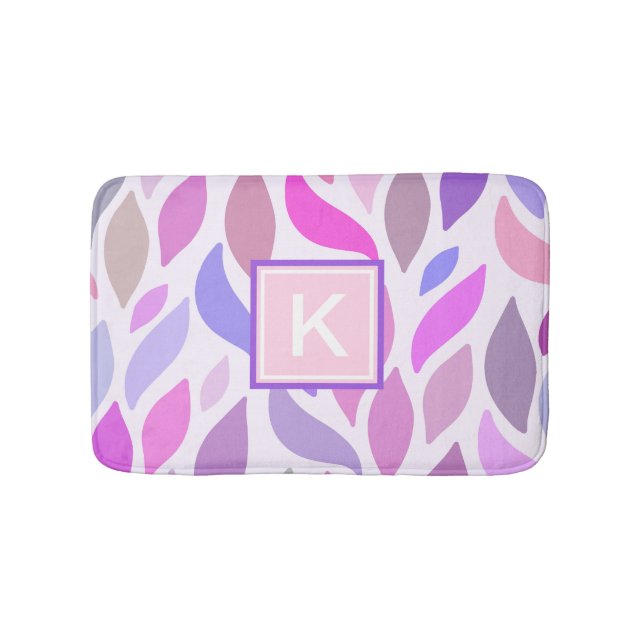 Modern Kids Colourful Geometric Custom Monogram Bath Mat (Front)