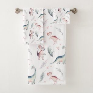 Modern Kids Dinosaur Pattern Bath Towel Set