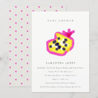 Modern Kids Hand Drawn Passion Fruit Baby Shower
