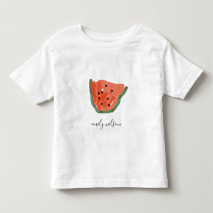 Modern Kids Hand Drawn Red Green Watermelon Fruit Toddler T-shirt
