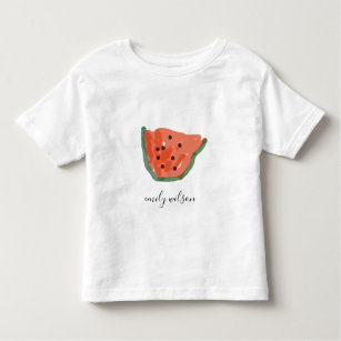 Modern Kids Hand Drawn Red Green Watermelon Fruit Toddler T-shirt