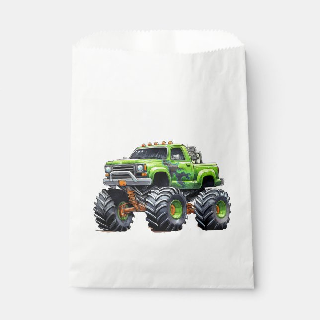  Modern Kids Monster Truck Birthday Party Favour Bag (Front)