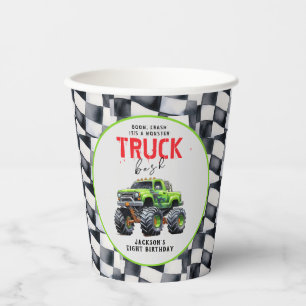Modern Kids Monster Truck Birthday Party Paper Cups