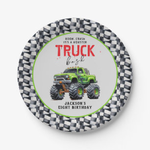  Modern Kids Monster Truck Birthday Party Paper Plate