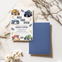 Modern Kids Monster Trucks 4th Birthday Party
