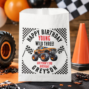 Modern Kids Monster Trucks Birthday Party Favour Bag