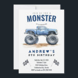 Modern Kids Monster Trucks Birthday Party Invitation<br><div class="desc">Rev up the excitement for your little racer’s big day with our ‘BOOM, CLASH, IT’S A MONSTER TRUCK BASH’ Birthday Kids Monster Car Trucks Invitation. 🏎️💥 Join us for an epic monster truck birthday bash! 🎈 These invitations are perfect for printing and sharing with friends or downloading digitally for easy...</div>