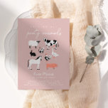 Modern Kids Party Animals | Farm Theme Birthday Invitation<br><div class="desc">CALLING ALL PARTY ANIMALS! Celebrate your child in style with this fun,  modern and trendy farm animal invitation,  featuring black and white animals on a beautiful dusty rose background.</div>