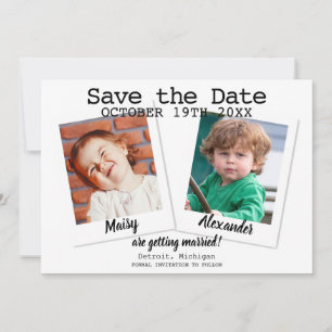 Modern Kids Photos Wedding Save The Date