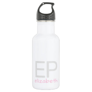 Modern Kids Pink White Personalized Small 532 Ml Water Bottle