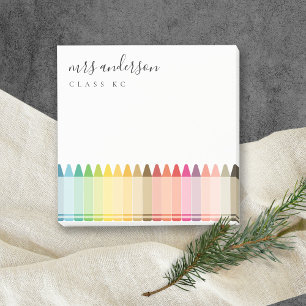 Modern Kids Teacher Colorful Rainbow Crayon Colors Post-it Notes
