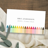 Modern Kids Teacher Colourful Rainbow Crayon Colou