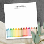 Modern Kids Teacher Colourful Rainbow Crayon Colou Notepad<br><div class="desc">If you need any further customization or any other matching items,  please feel free to contact me at yellowfebstudio@gmail.com</div>
