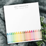 Modern Kids Teacher Colourful Rainbow Crayon Colou Notepad<br><div class="desc">If you need any further customization or any other matching items,  please feel free to contact me at yellowfebstudio@gmail.com</div>