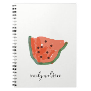Modern Kids Teacher Hand Drawn Watermelon Fruit Notebook