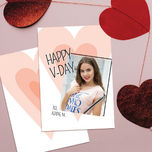 Modern Kids & Teens Heart Photo Valentine Card