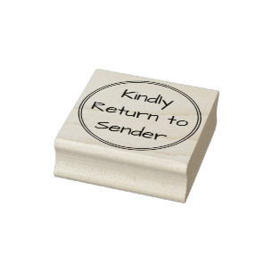 Modern "Kindly Return to Sender" Rubber Stamp
