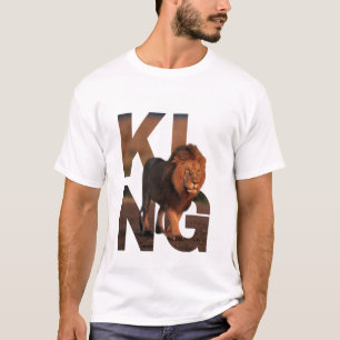 Modern King Lion Graphic T-Shirt - Bold Typography