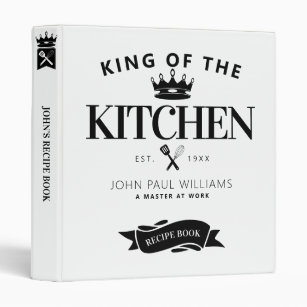Modern King of the Kitchen Crown Foodie Dad Recipe Binder