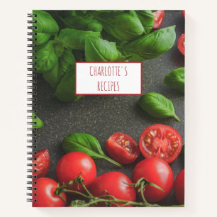 Modern Kitchen Cooking Veggie Tomato Basil Recipe Notebook