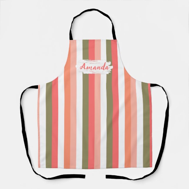Modern Kitchen Custom Apron, Heart, Cook Bake BBQ Apron (Front)