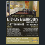 Modern Kitchen Design, Kitchen & Bathroom Fitter Flyer<br><div class="desc">Modern Kitchen Design,  Kitchen & Bathroom Fitter Company Advertising Flyer by The Business Card Store.</div>