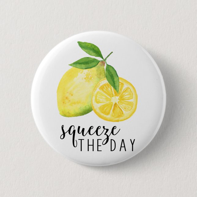 MODERN KITCHEN LEMON PUN 2 INCH ROUND BUTTON (Front)