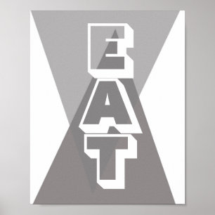 modern kitchen quote poster eat typography
