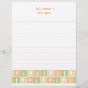 Modern Kitchen Recipe Binder Insert Letter Pages