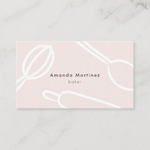 Modern Kitchen Utensils Blush Pink Baker Business Card