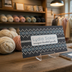 Modern Knit Pattern Business Card