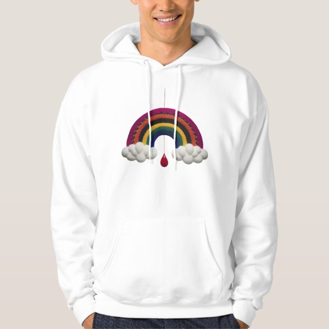 Modern Knitted Rainbow Cloud Drop Art Pullover (Devant)