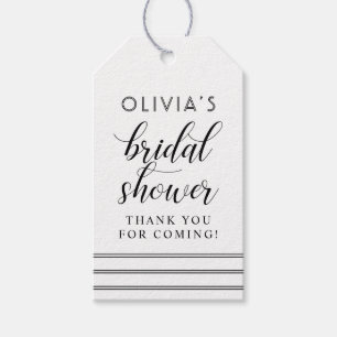 Modern Kraft and Black Wedding Bridal Shower Gift Tags