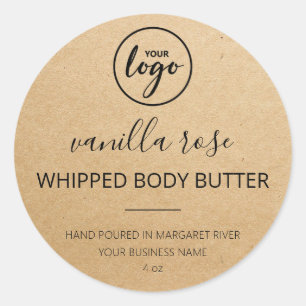 Modern Kraft Paper Body Butter Logo Labels