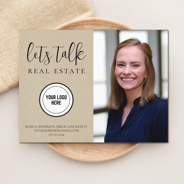 Modern Kraft Paper Real Estate Marketing Add Logo  Postcard (Creator Uploaded)