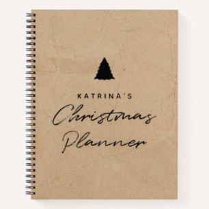 Modern Kraft Paper Simple Christmas Planner  Notebook