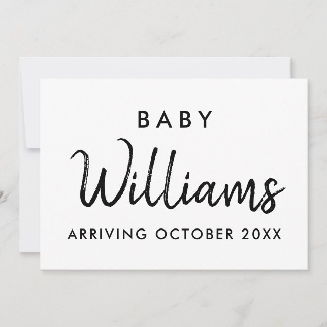 Modern Kraft Pregnancy Announcement Card (Front)