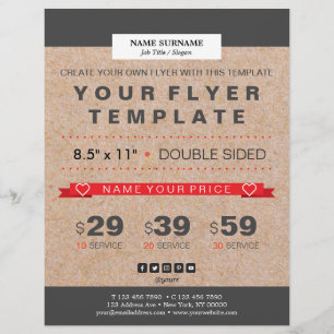 Modern Kraft Stripe Accent 8.5" x 11" Flyer