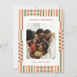 Modern Kwanzaa Kente Pattern 1-Photo Holiday Card