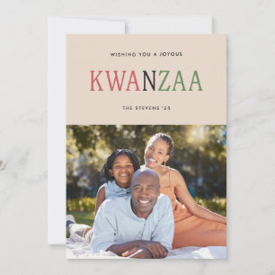 Modern Kwanzaa Typography 1-Photo Holiday Card