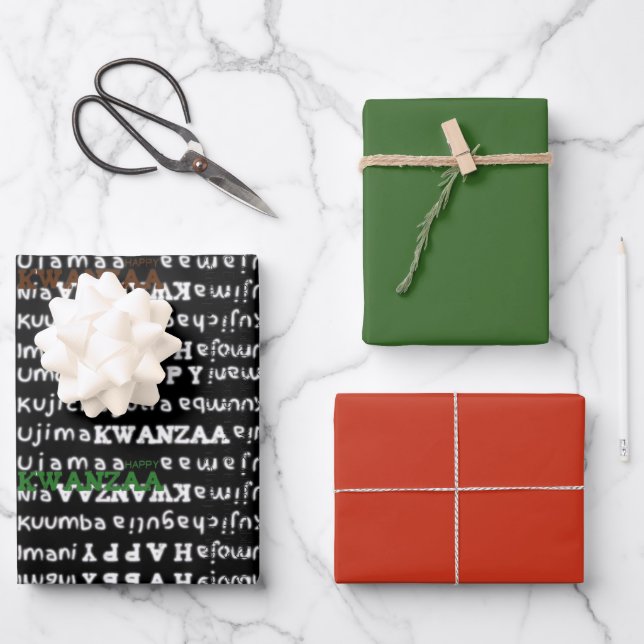 Modern Kwanzaa Wrapping Paper Sheet (Front)