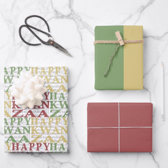 Modern Kwanzaa Wrapping Paper Sheet (Front)
